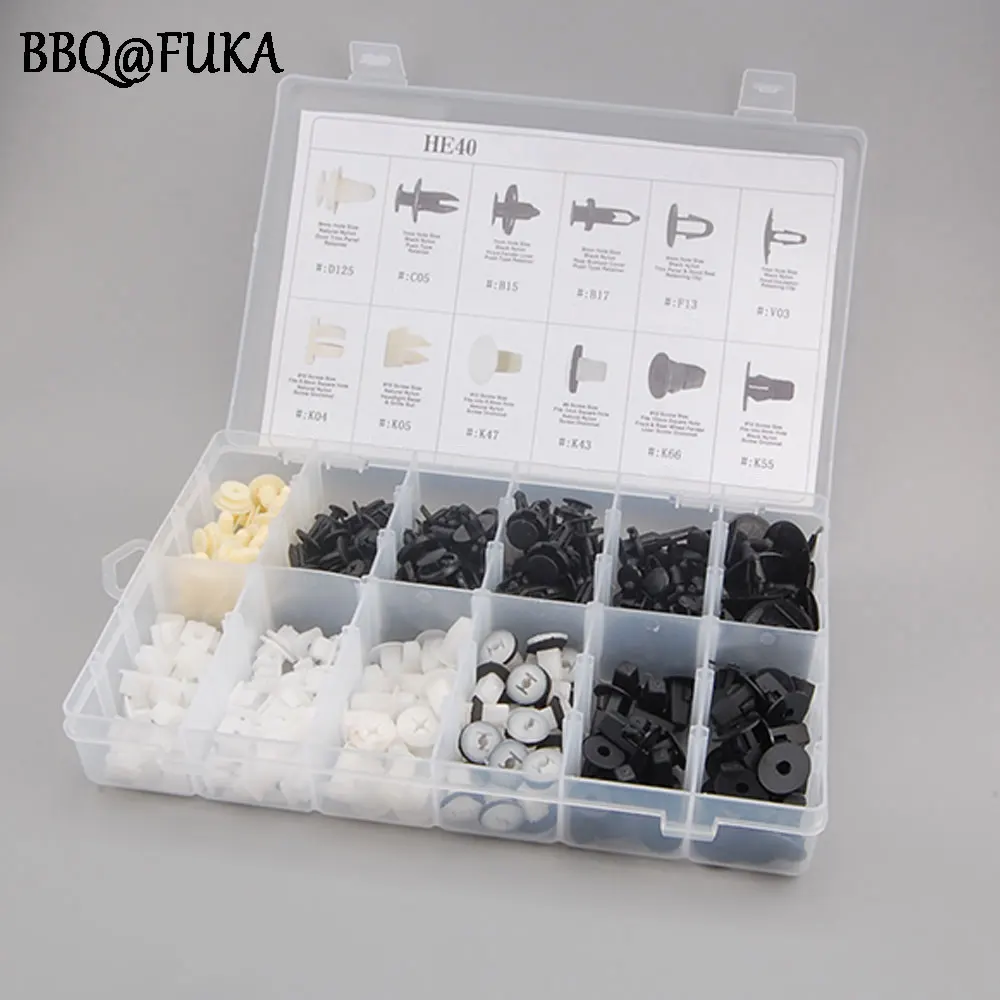 

240Pcs Plastic Rivets Fender Fastener Bumper Push Screw Pin Clips Assortment Door Trim For Honda Mazda Toyota Isuzu Mitsubishi
