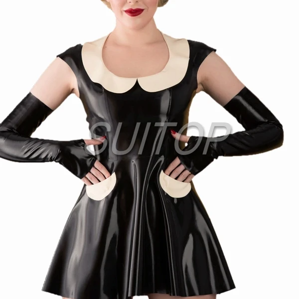 Повседневное мини платье из латекса черного цвета костюмы киски для женщин