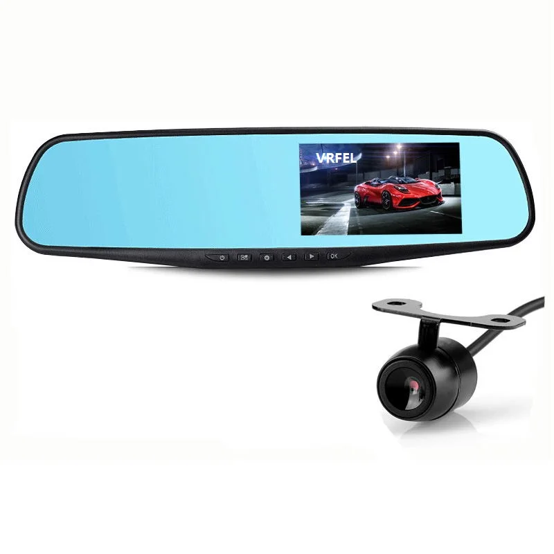 Dual lenses car dvr Car camera Dual camera Rear View mirror 1080P