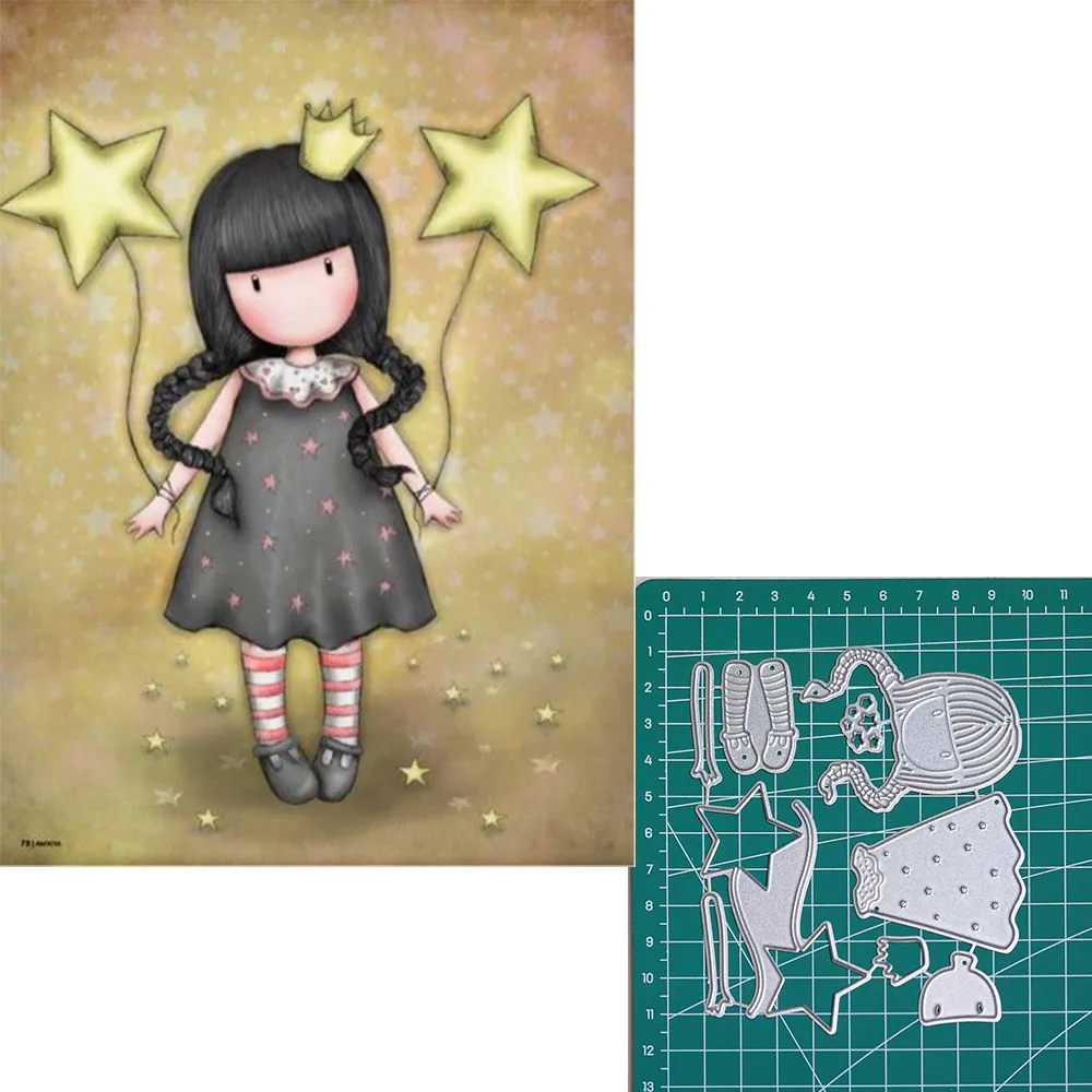 

Holding the stars new 2019metal cutting dies doll girls for scrapbooking and making paper for cards