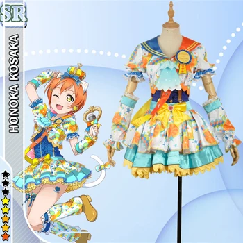 

Anime Love Live! Hoshizora Rin Fancy Idol Awakening Dress Outfit Cosplay Costume Dress Skirt Women Uniform Clothing Outfit Adult