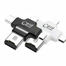 4 в 1 тип-c/8pin/Micro USB/USB 2,0 считыватель карт памяти Micro SD кардридер для Android Ipad/iphone 7 plus 6s5s OTG кардридер