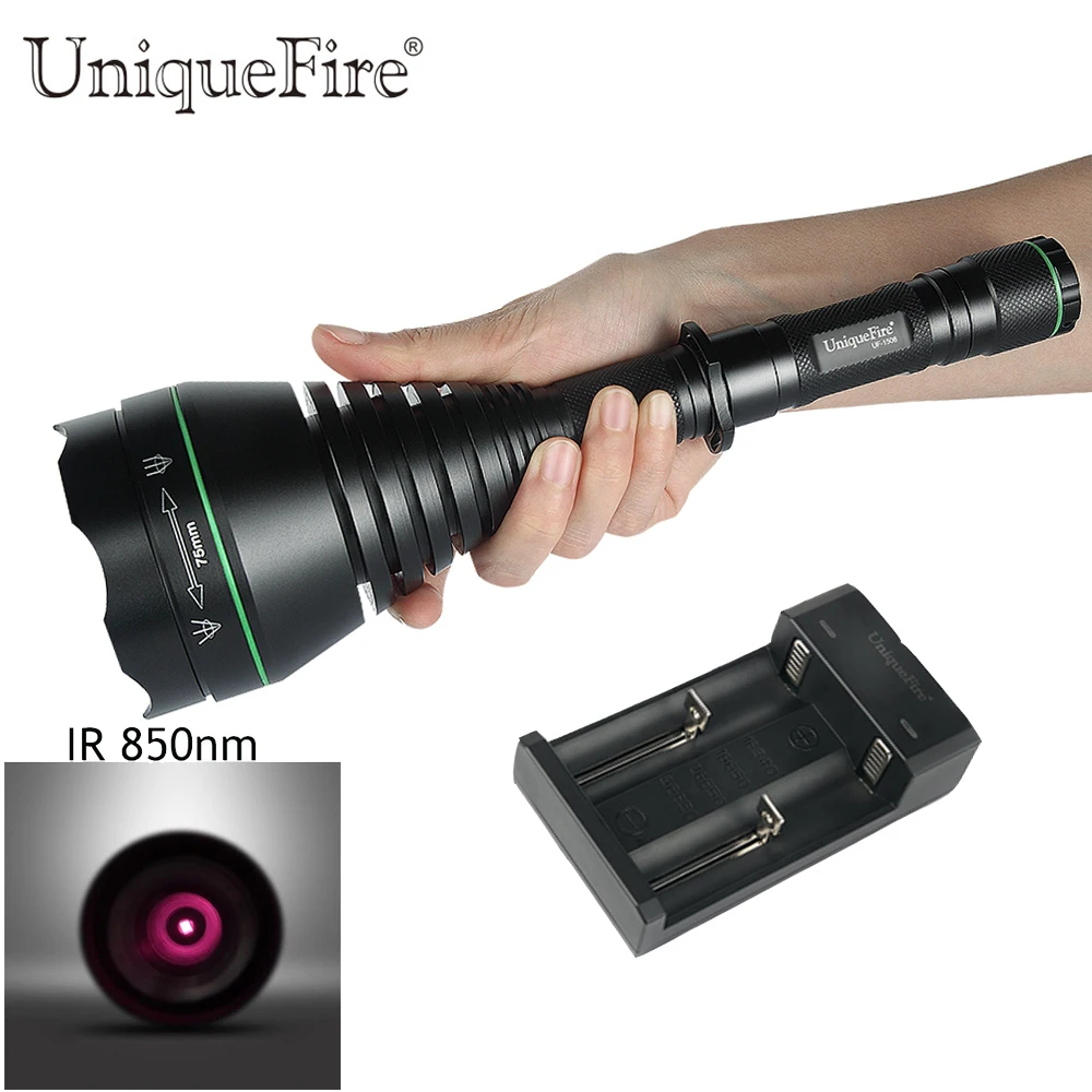 UniqueFire 1605 T75 IR 940NM Rechargeable LED Flashlight Adjustable Focus Torch