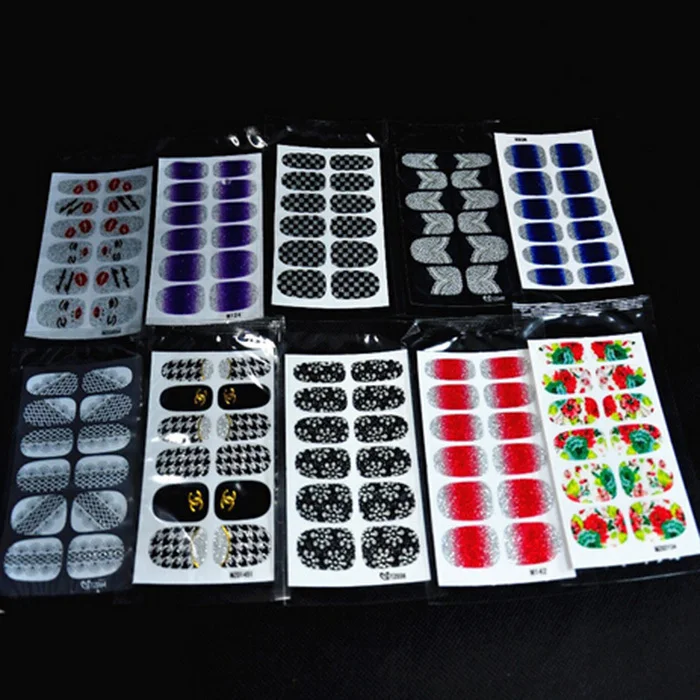 10 pcslot beautiful colorful nail art decal stickers fashion nail tips