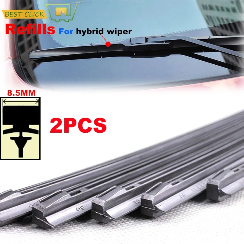 2PCS/Set 14" 26" 3 Section Wipers Soft Rubber Refills For Front