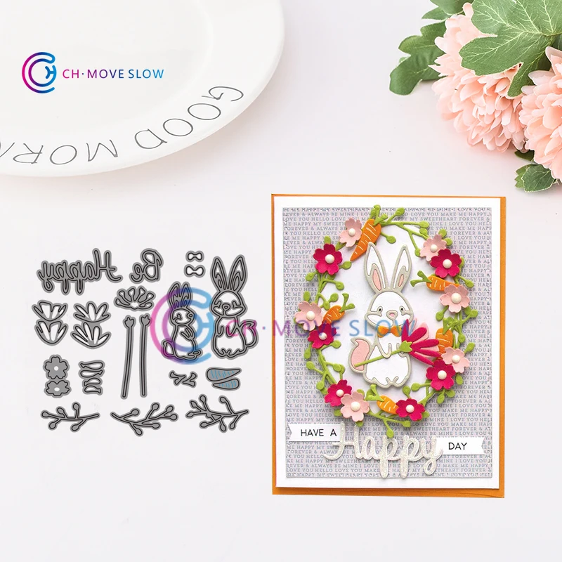 

CH Radish and Rabbit 2019 New Arrival Metal Cutting Dies bow wreath Set Stencils for DIY Scrapbooking Photo Album Embossing Card
