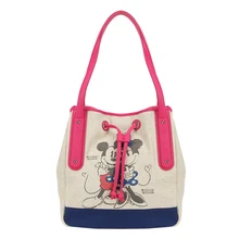 Disney Микки Маус плюшевая сумка-рюкзак с рисунком Дамская холщевая сумка на плечо женская сумка-мешок на завязках большой емкости