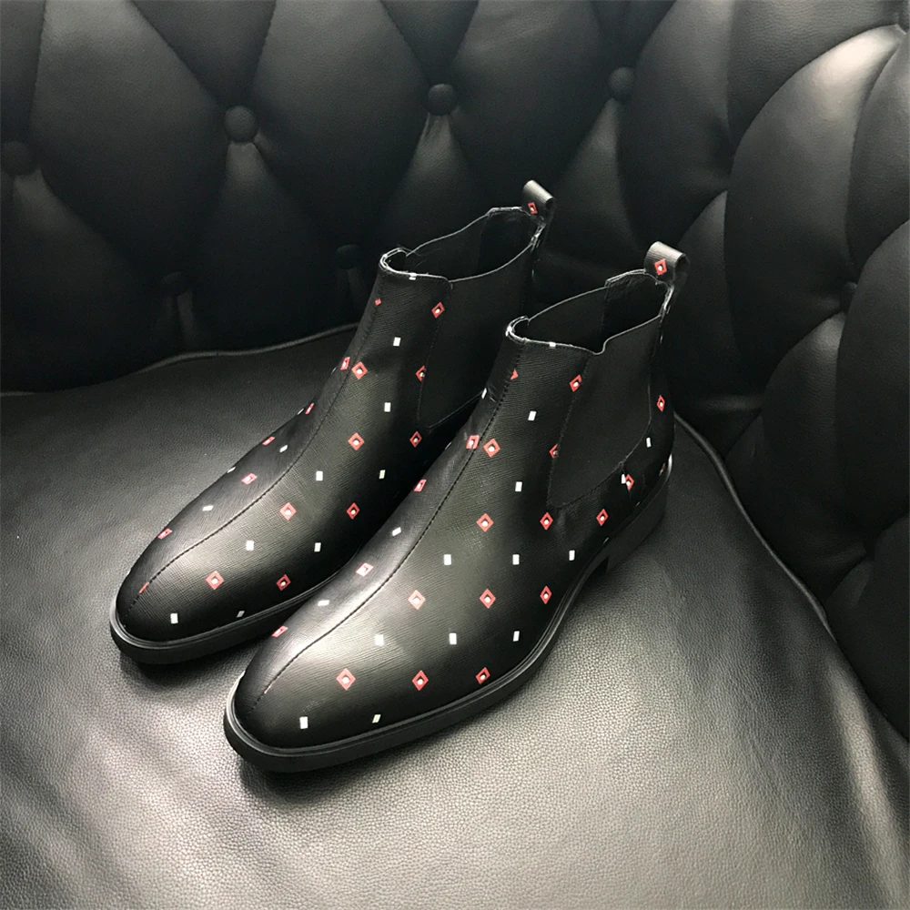 Chelsea Vestido Precio Y Cuir Chaussures Hommes Caballero Mens Negro Pedicura Relieve Lista En Cuero Blanco Rojo Zapatos De RqgHRw