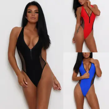 

Sexy Women's Swimwear One Piece Swimsuit Monokini Push Up Bikini Bathing Patchwork Hollow Out One-Piece Suits