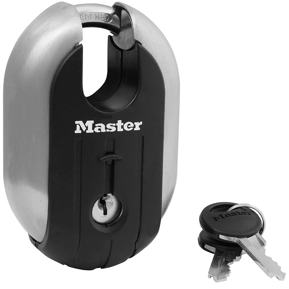 

Master Lock Keyed Padlock Titanium Series Stainless Steel Lock Anti-theft 187XD Used for garages sheds, trailers, moving trucks