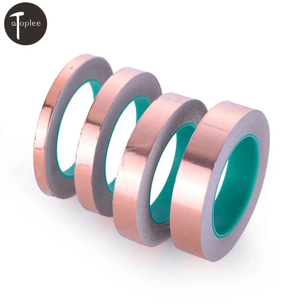 

Hot 1pcs 10mm Single-sided Electric Conductive Copper Foil Tape 20M Phone LCD Adhesive Barrier Sealers