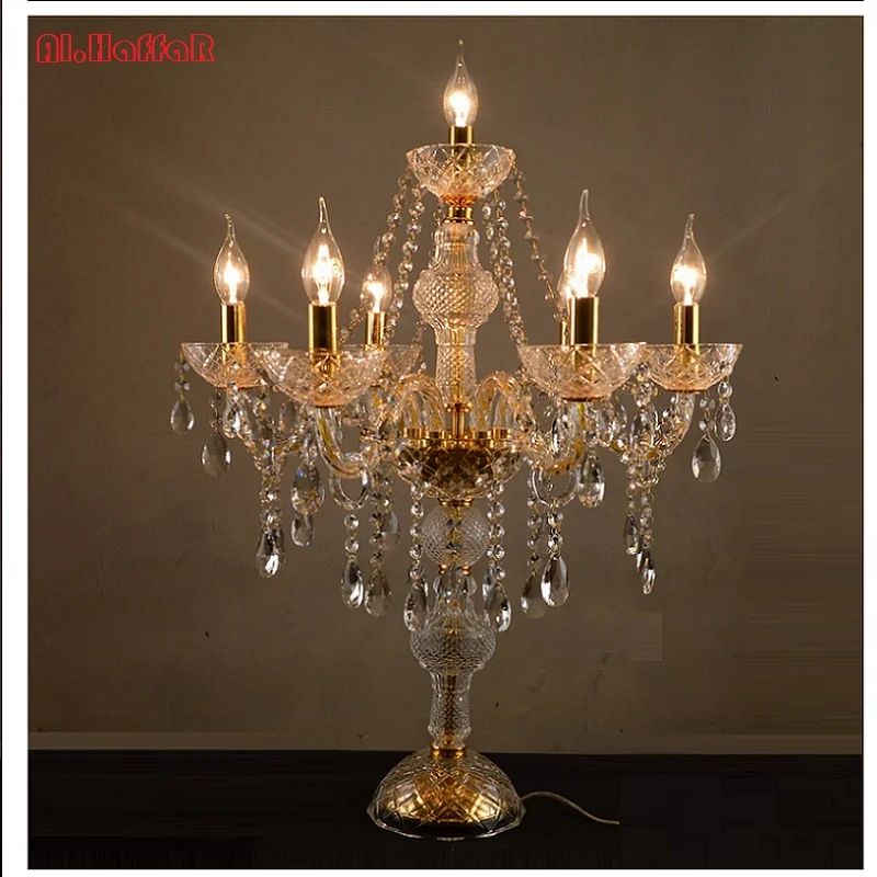 Модные хрустальные настольные лампы для спальни роскошная хрустальная