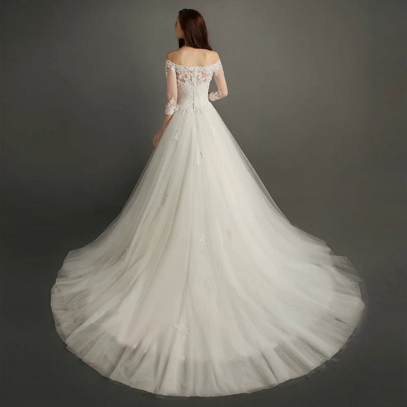 Vestidos de Novia A Line свадебное платье с вырезом лодочкой сексуальные свадебные платья