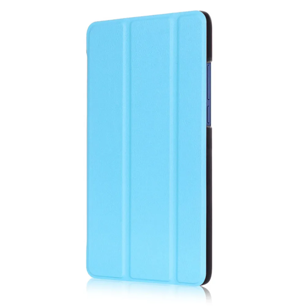 Закаленное стекло для защиты экрана+ PU чехол для lenovo TAB3 Tab 3 8 Plus 8703 TB-8703F TB3-8703 TB3-8703x планшета - Цвет: Sky Blue