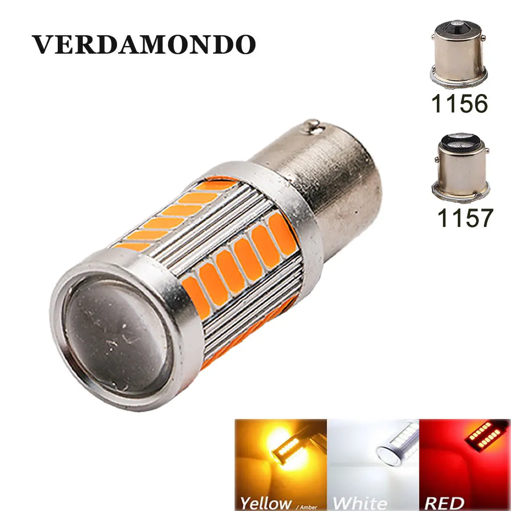 1156 P21W Red LED Brake/Tail Light Bulbs - Error Free, CANbus, For BMW, Audi, Lexus