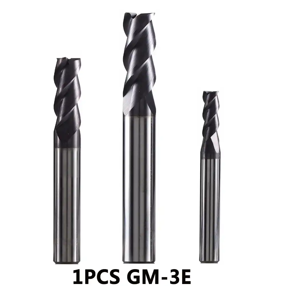 Dia 6mm HRC45 Tungsten Steel End Mill 3 Flute Tungsten CNC Tool Steel Cutter