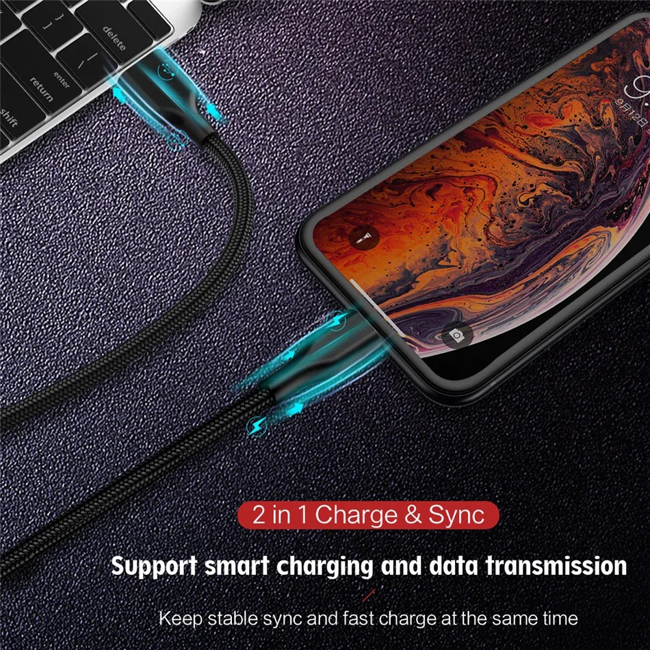 USB телефонный кабель для iPhone Xs Max Xr X 8 7 6 6s 5 Plus iPad Mini 1 м 2 м кабели для быстрой зарядки зарядное устройство для мобильного телефона шнур для передачи данных