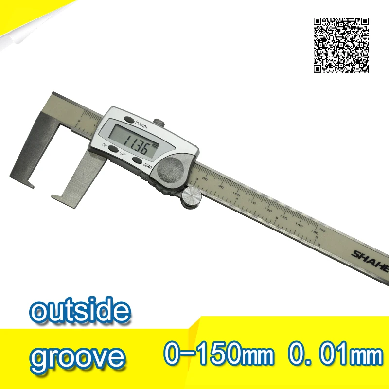 

Free shipping 0-150mm Good quality High accuracy Stainless steel Outside groove Digital Caliper points calipers With Flat