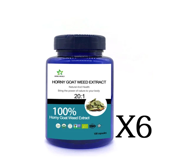 Epimedium Icariin экстракт роговой козы 20:1 - Цвет: 6 bottle  600pcs