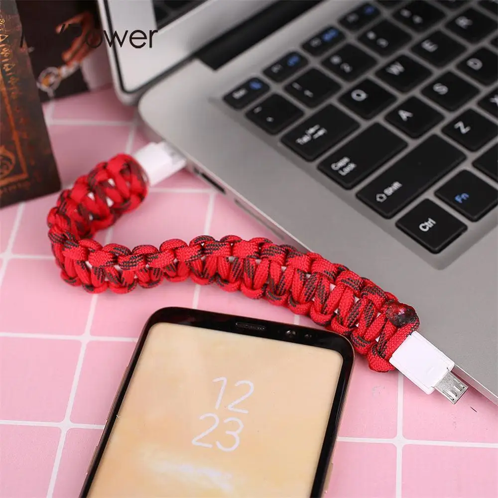 Mvpower المحمولة 18 سنتيمتر الحياكة خط عالية السرعة مايكرو usb كابل مزامنة بيانات كابلات معصمه andriod الهاتف الذكي