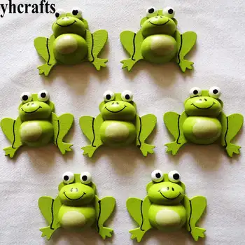 

100PCS/LOT,3D frog wood stickers Spring Easter crafts Plant garden decoration Wall Fridge stickers Kindergarten craft Kids toy