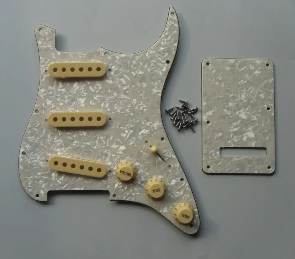 Задняя пластина KAISH ST Pickguard состаренная жемчужина с Кремовым захватом крышки