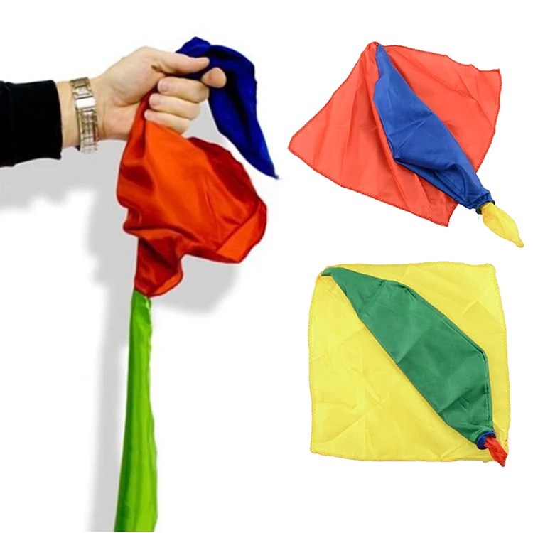 Four-color Silk Scarf Silk Scarf Color Change Simple Easy To Learn Magic Props Magic Toys Stage Performance