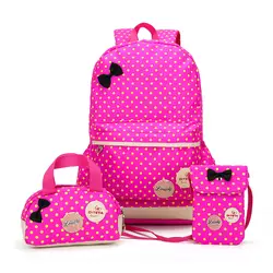 3 шт. комплект Для женщин печати рюкзак школьный подросток Обувь для девочек Холст Школьные сумки Винтаж Дамы Сумка для ноутбука Дети