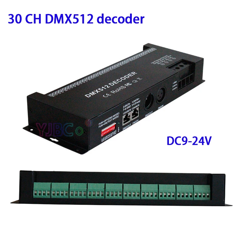 

DC12-24V 30 Channel RGB DMX512 decoder led strip 30CH*2A dmx dimmer PWM driver DMX512 decoder light controller,Free Shipping