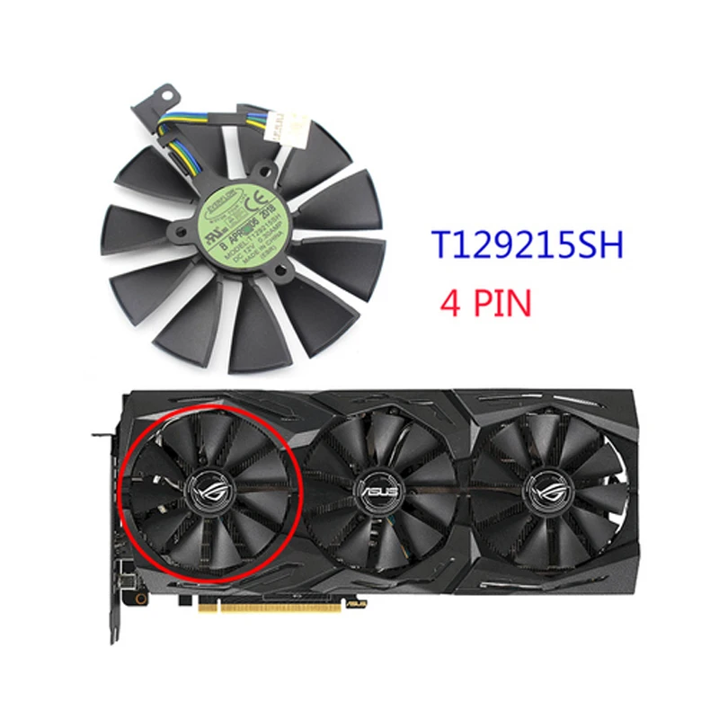 87 мм T129215SH T129215SL 12 V 0.30A вентилятор для ASUS ROG-STRIX-RTX 2070-O8G-GAMING RTX2060 O6G графическая карта Вентилятор охлаждения