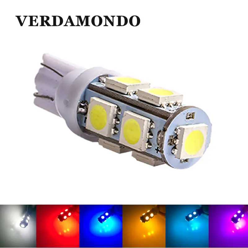 

W5W T10 CAR Auto LED Bulbs 194 147 9 5050 SMD Side Marker Lights Trunk Reading Parking Lamp 6 Colors For 12V DC