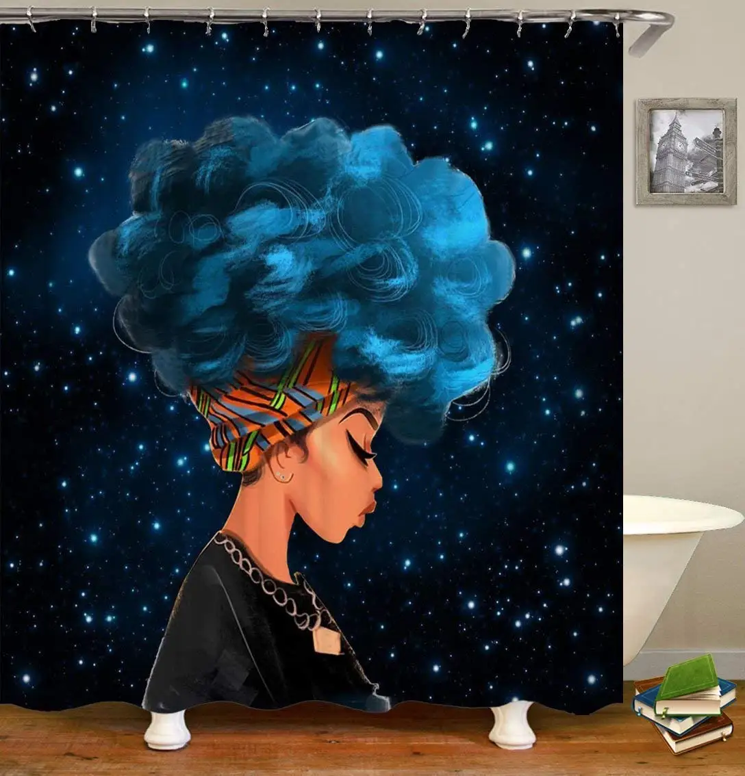 Traditional African Black Women With Purple Hair Afro Hairstyle