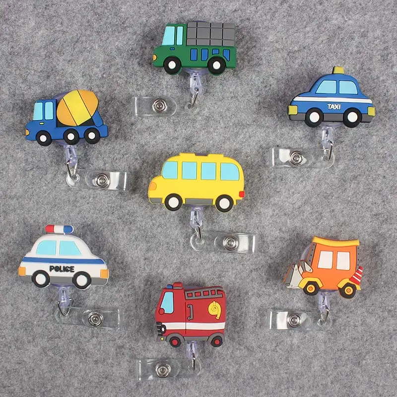 

Creative Vehicle Ambulance Retractable Badge CardHolder Reel Nurse Girl Student Fire Engine Exhibition Enfermera Name Card Chest