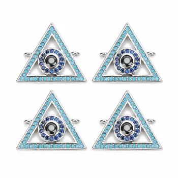 

LOULEUR 4 Colors Double Hole Triangle Charm Copper Zircon Connectors Silver Plated Connector for DIY Jewelry Making Findings