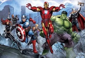 

7X5FT Super Hero Avengers Iron Man Hulk Captain America Custom Photo Background Backdrop Vinyl