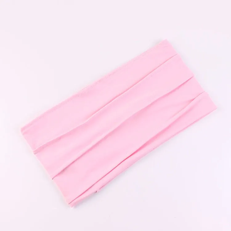Haimeikang женские мягкие эластичные широкие повязки для волос головной убор для женщин Спортивная эластичная повязка на голову аксессуары для волос в виде тюрбана - Цвет: Pink