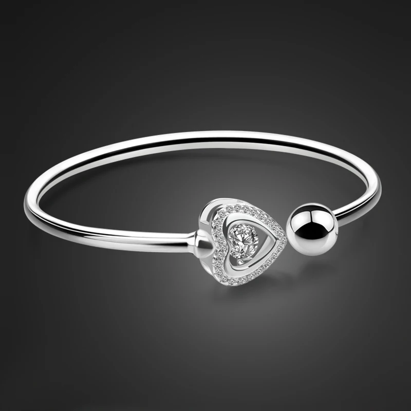 

OL style 925 sterling silver bracelet female models slip cat jewelry zircon pendant design solid silver bracelet free shipping