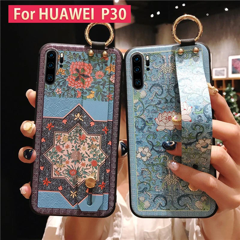 Мягкий чехол для телефона SoCouple из ТПУ с ремешком на запястье Huawei P20 P30 Pro Lite Honor 10 20