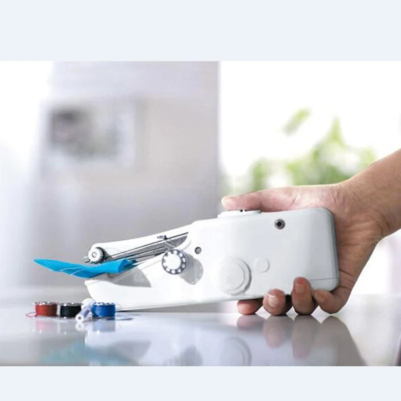 Portable Mini Handheld Sewing Machines Handy Stitch Clothes Fabrics Sew Needlework Cordless Electric household Sewing Machine  (1)