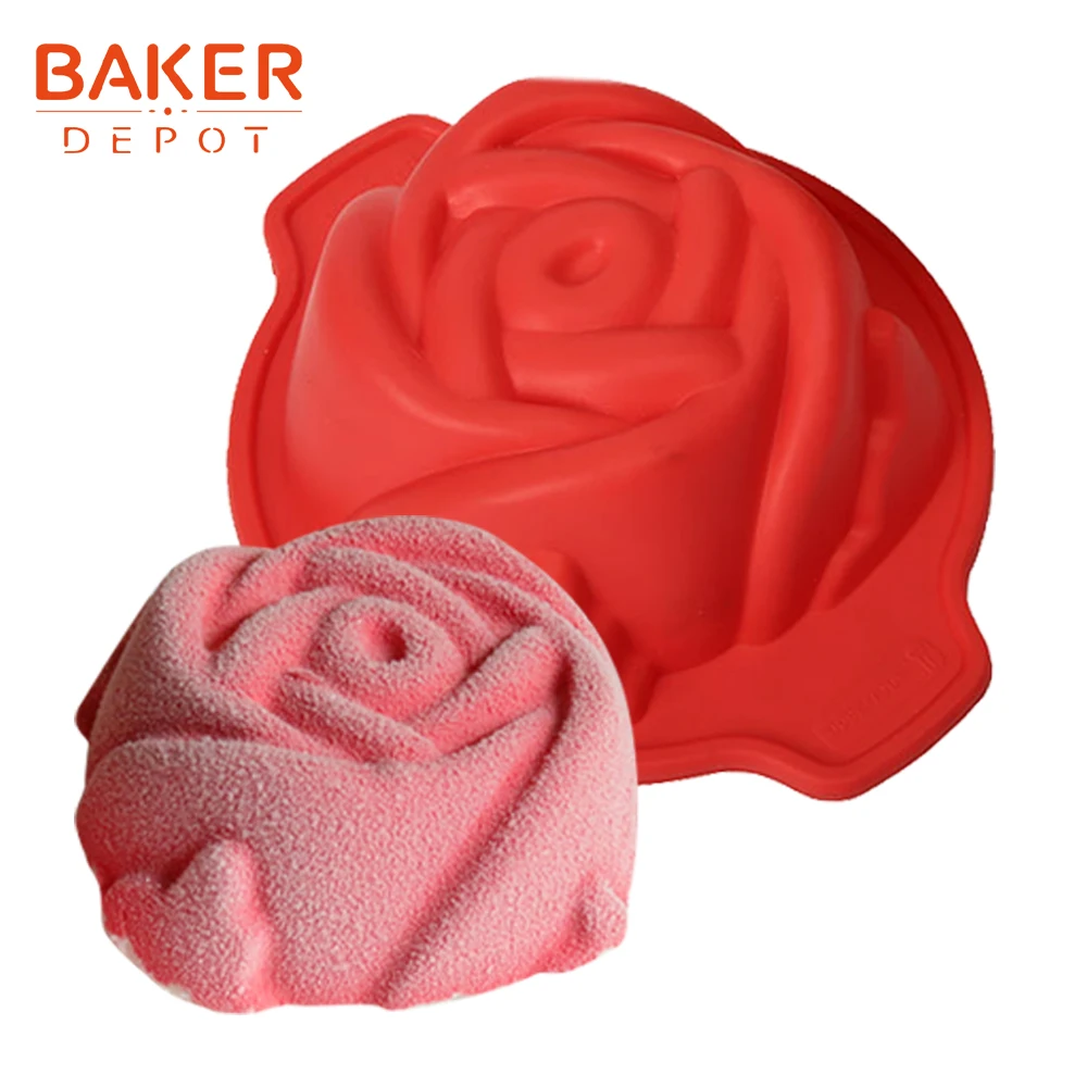 BAKER DEPOT силиконовые маленькие формы для торта Роза цветок пудинг бисквит мыло Плесень торт формы для выпечки инструмент для выпечки кондитерские формы DIY Валентина