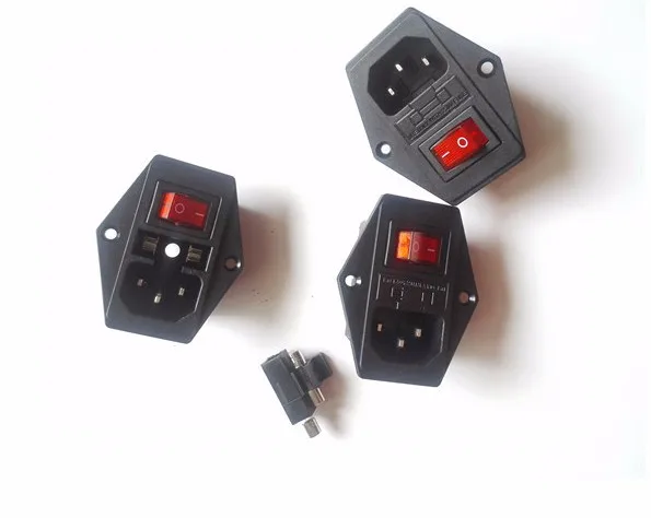 

Fast Free Ship 10pcs/lot 3D printer power switch with fuse and switch power socket 25V0,15A,250V,10A for 3d printer switch