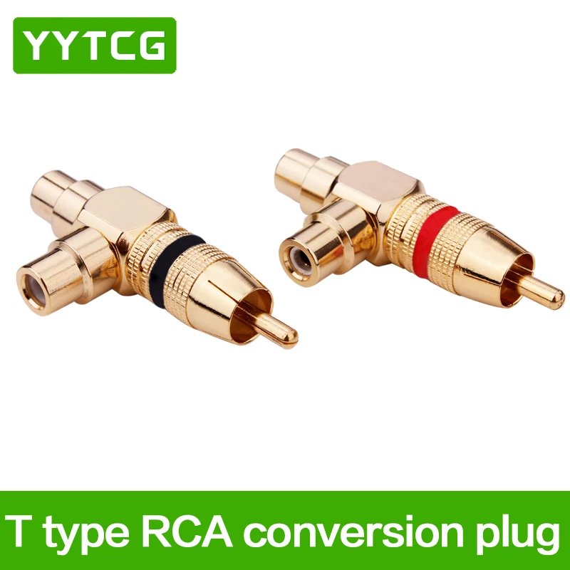 2 шт./лот RCA T сплиттер AV аудио видео разъем конвертер 1 штекер в гнездо адаптер