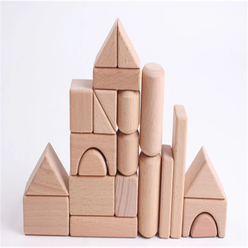 Высококачественный деревянный-цветные твердые деревянные игрушки бука материала крупные частицы детские развивающие деревянные игрушки