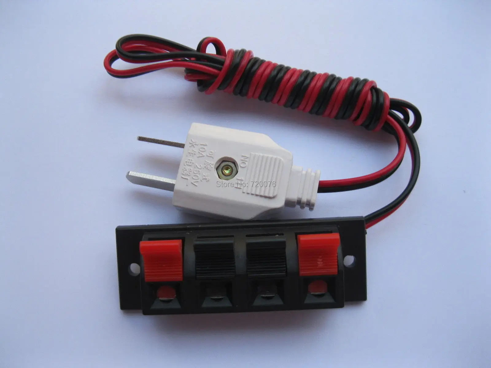 

6 pcs Speaker Terminal Board Spring Loaded 4-Way With Adapter Plug 1.5m