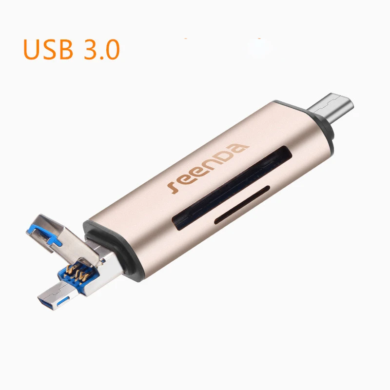 Seenda все в 1 USB 3.0 Тип-C Металл card reader высокое Скорость SD Micro SD Card Reader micro USB Multi Memory OTG картридер