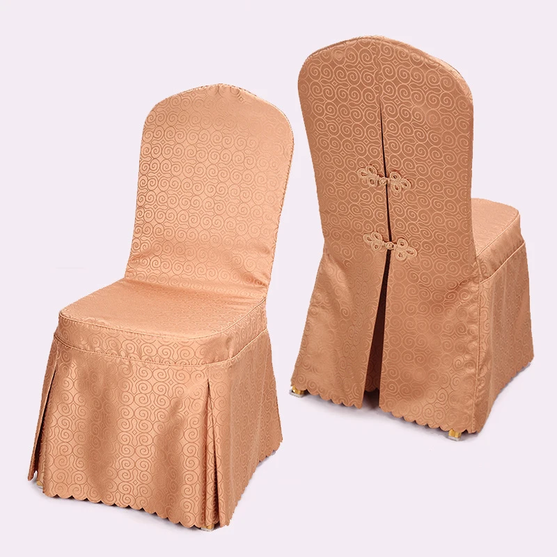 

High Quality Jacquard Chair Covers Customize Wedding Decoration 30Pcs/Lot Polyester Chair Cover for Weddings Banquet Restaurant