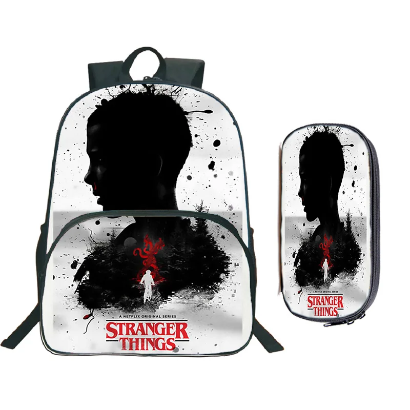 Лидер продаж для учеников, мальчиков и девочек очень странные дела 3 школьный подарок-сюрприз рюкзак повседневный рюкзак для ноутбука 2 шт./компл. рюкзак+ пенал - Цвет: 9