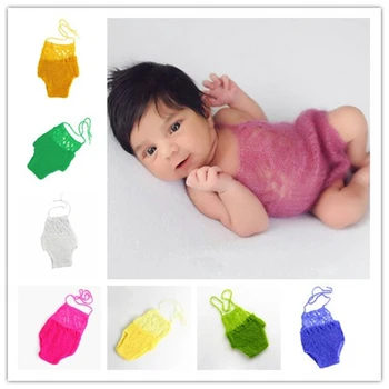 

Newborn Photography Costume Baby Boy Girls Crochet Mohair Hats Pants Newborn Photography Props Infant Costumes Photo Props