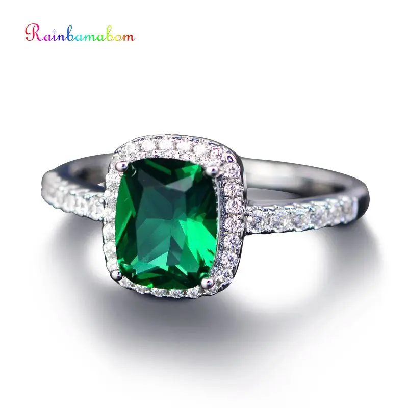 Rainbamabom Vintage 925 Sterling Silver Created Moissanite Gemstone Birthstone Couple Lover Ring Jewelry Wholesale Lots Bulk Rainbamabom Vintage 925 Sterling Silver Created Moissanite Gemstone Birthstone Couple Lover Ring Jewelry Wholesale Lots Bulk