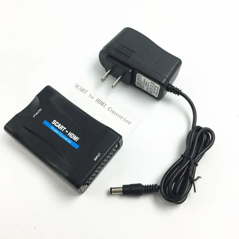 

ABS 1080 P Scart converter HDMI Converter Audio-video Signal Adapter HD With Charging Adapter US plug